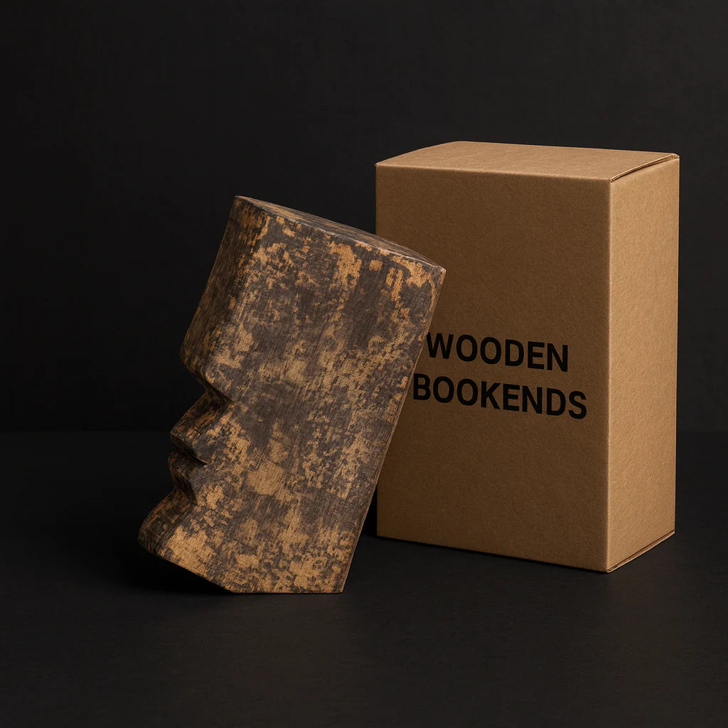 Handcrafted Wooden Face Sculpture – Decorative Art Object (10”)