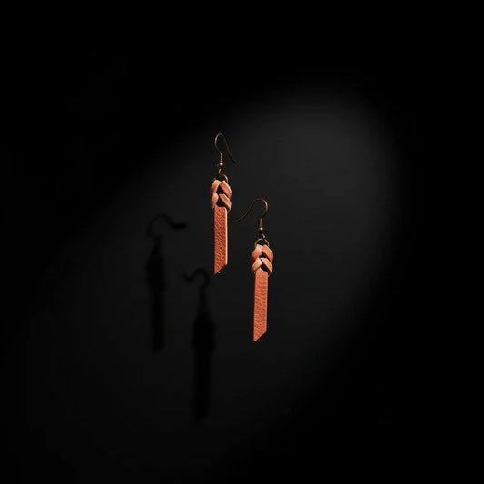 Braided Leather Earrings – Lightweight & Minimalist