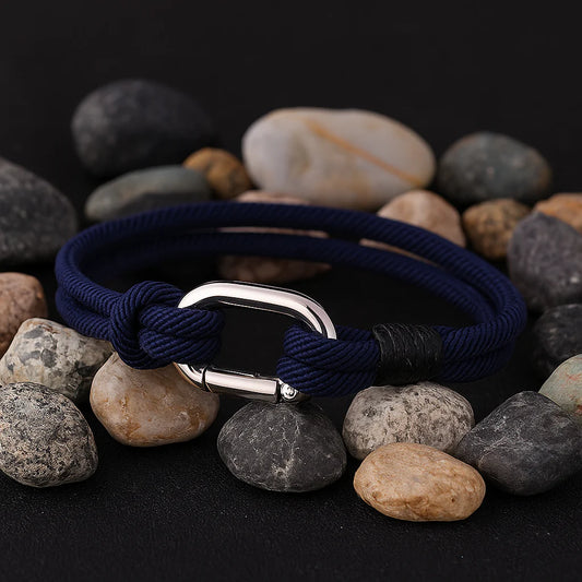 Navy Blue Rope Bracelet — Minimalist Nautical Design