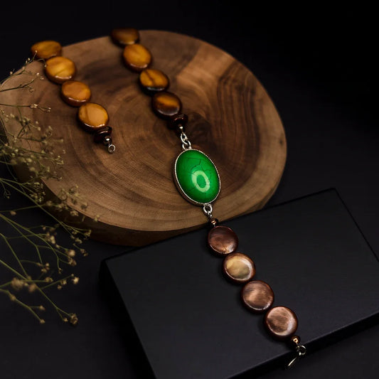 Handmade Turquoise & Agate Bead Bracelet