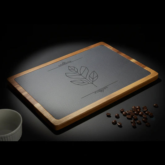 13×9 Handmade Acacia Wood & Slate Charcuterie & Serving Board with Custom Engraving