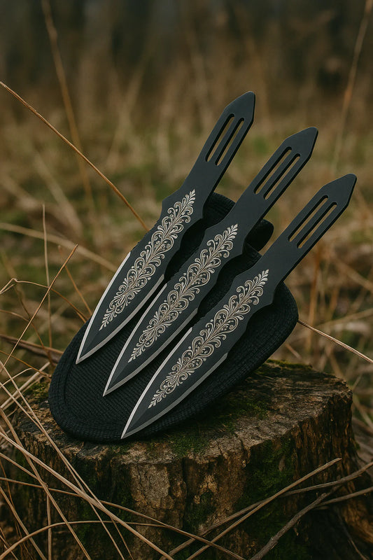 Personalized Custom-Engraved Throwing Knife Set — 3-Piece