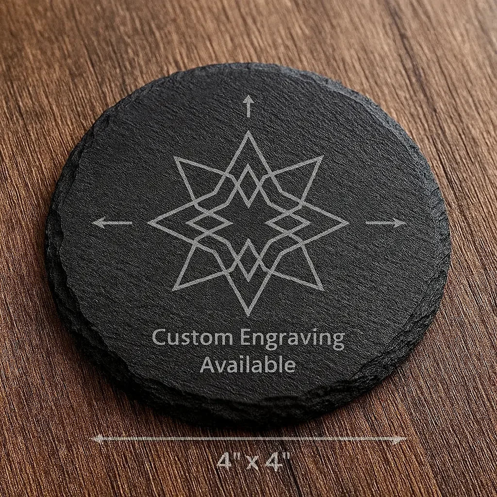 Black Slate Coaster with Customize Engraving