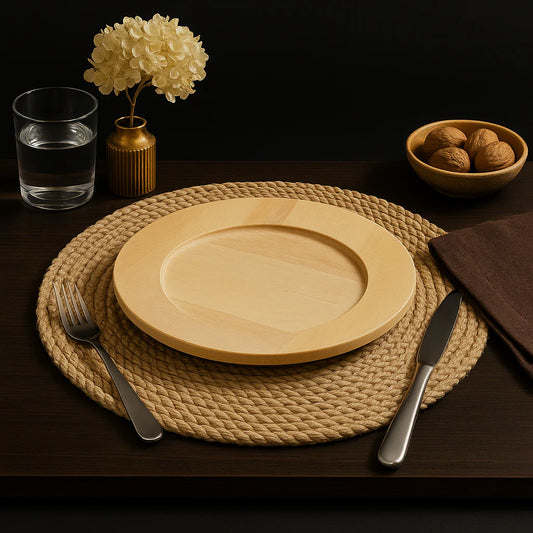 Handcrafted Artisan Wooden Charger Plate — 13 in