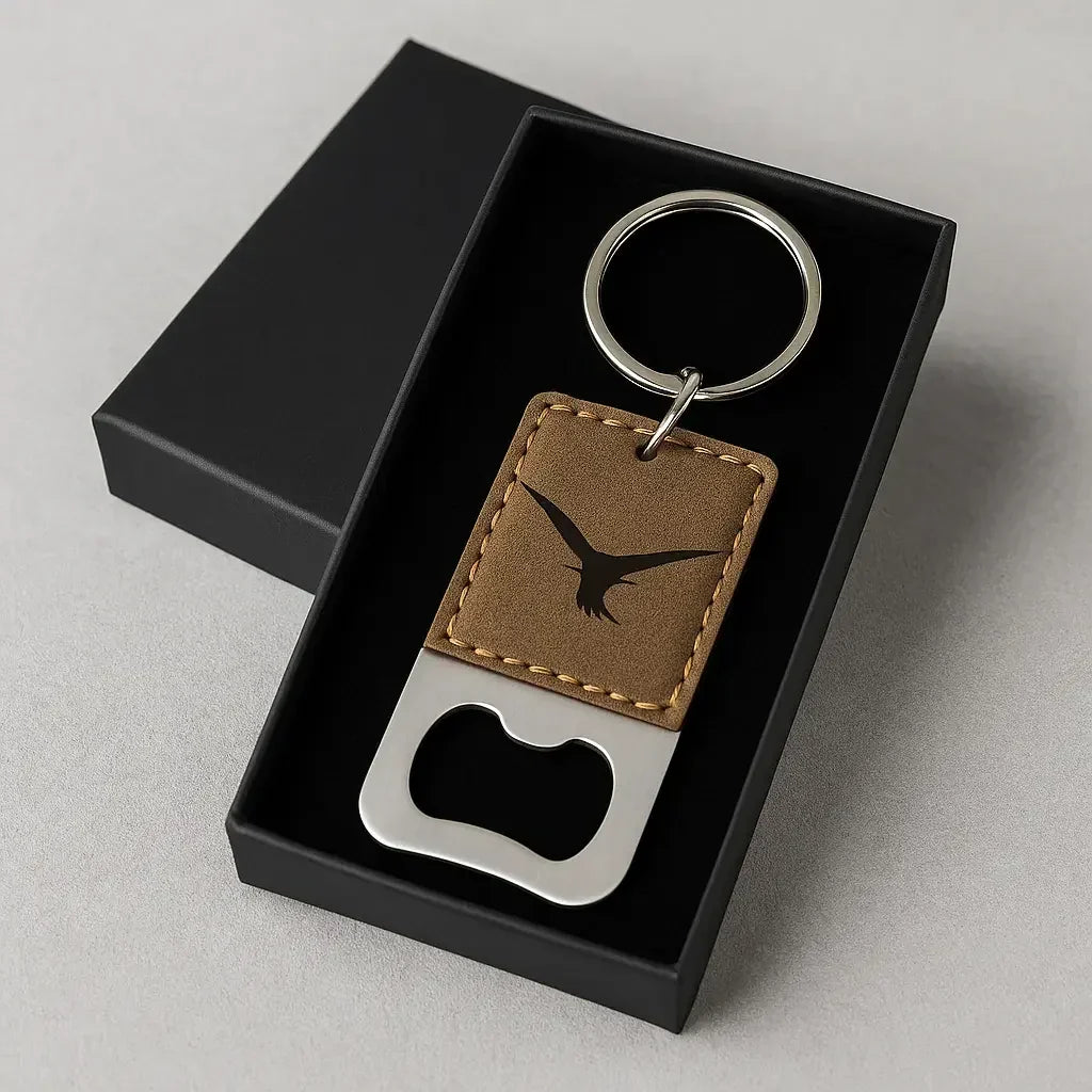 Custom Leather Keychain with Bottle Opener