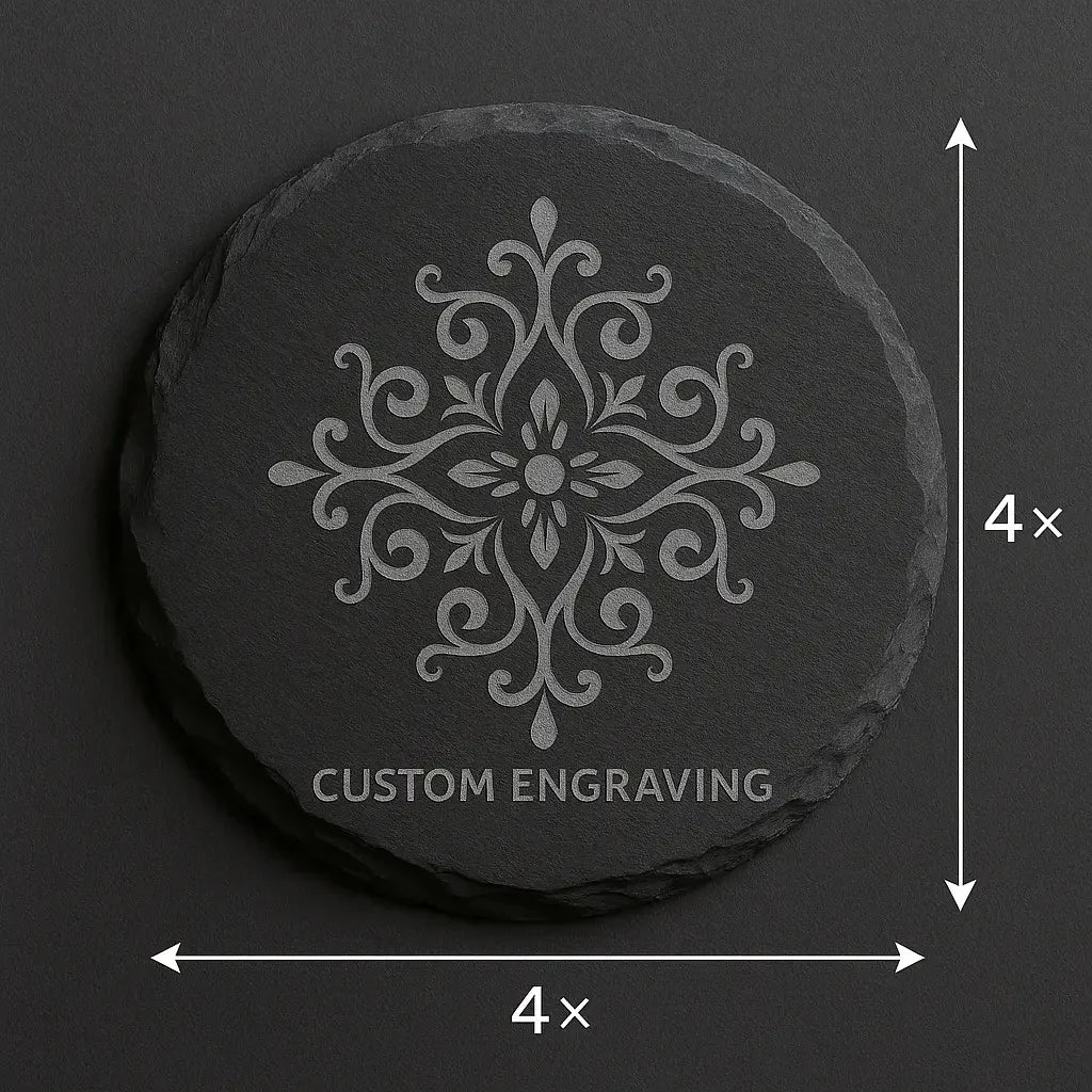 Black Slate Coaster with Customize Engraving