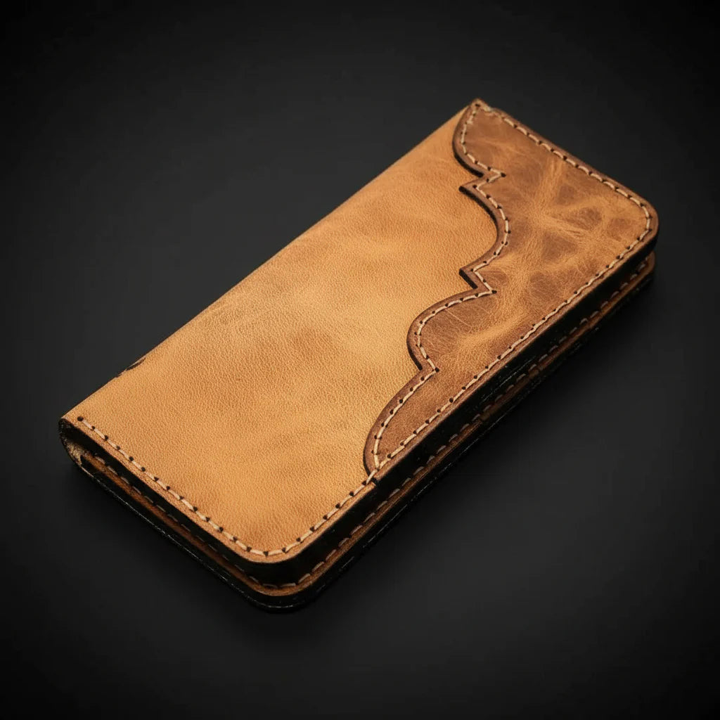 Handmade Full-Grain Leather Long Wallet – Personalized