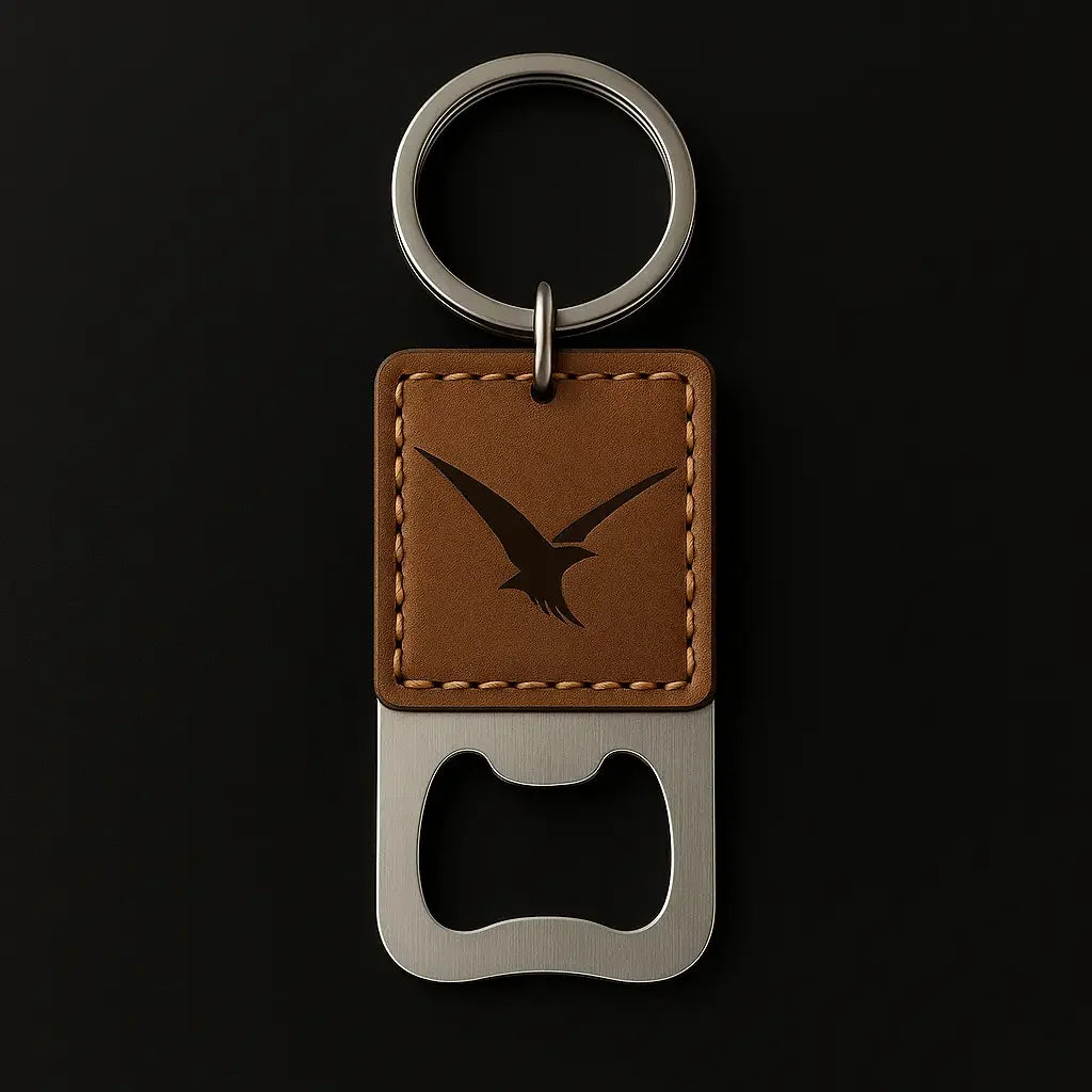 Custom Leather Keychain with Bottle Opener