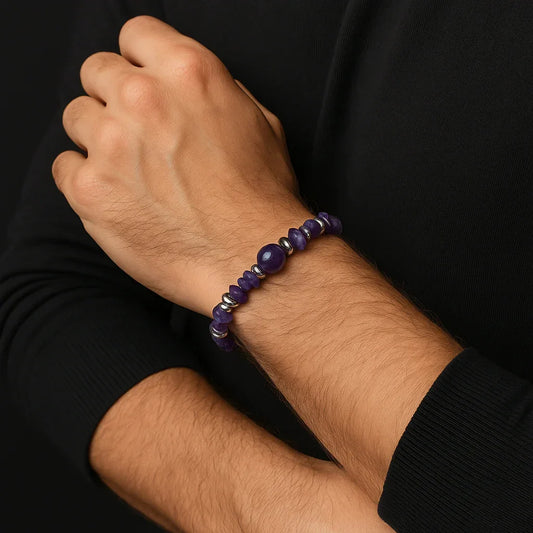 Handmade Blue Stone Bead Bracelet