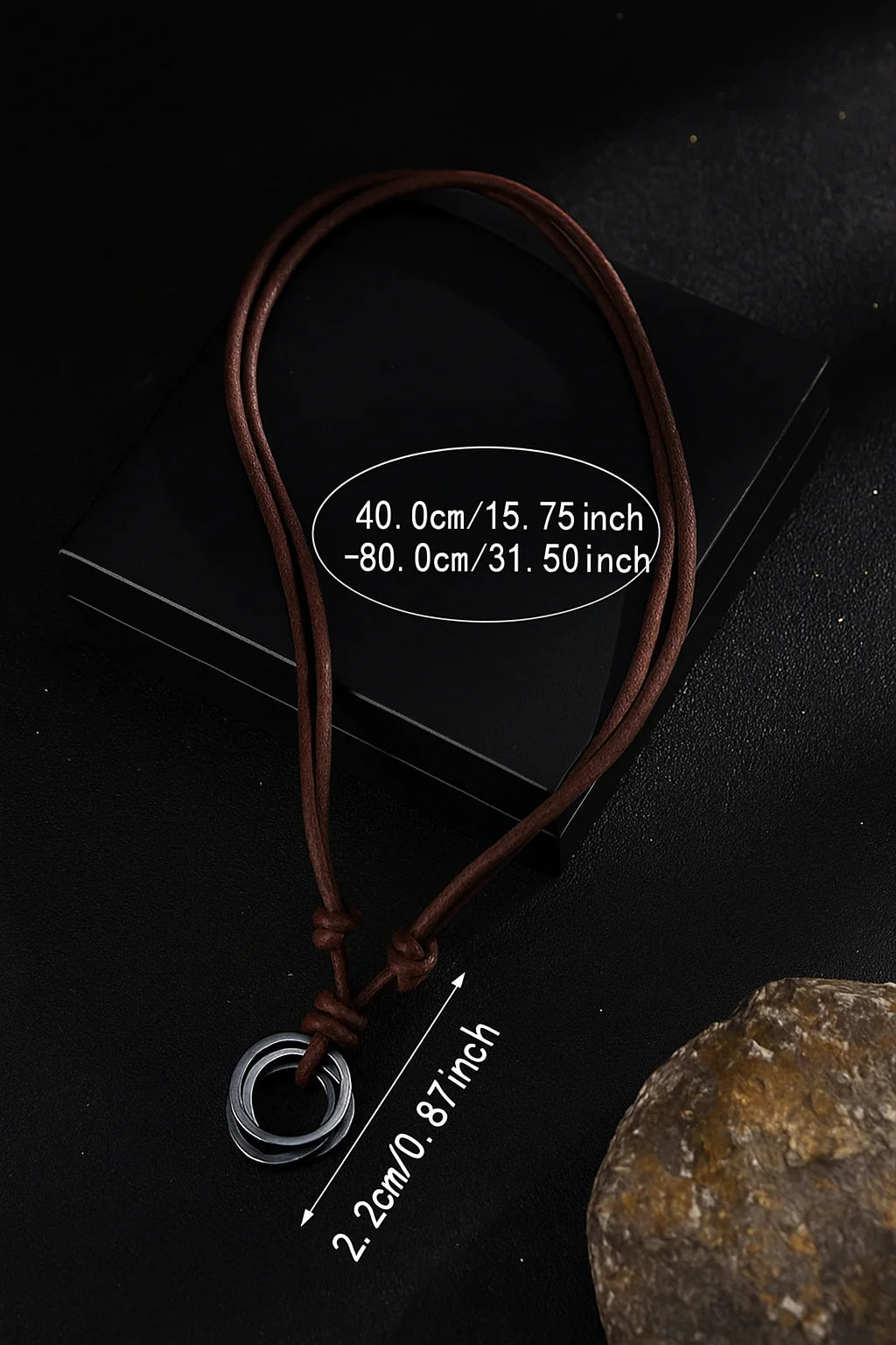 Handcrafted Leather Cord Necklace — Minimalist Brown Design