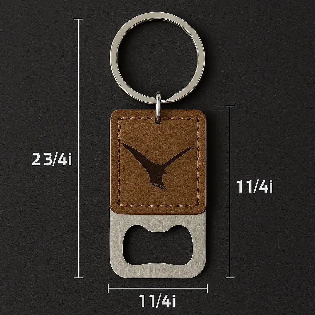 Custom Leather Keychain with Bottle Opener