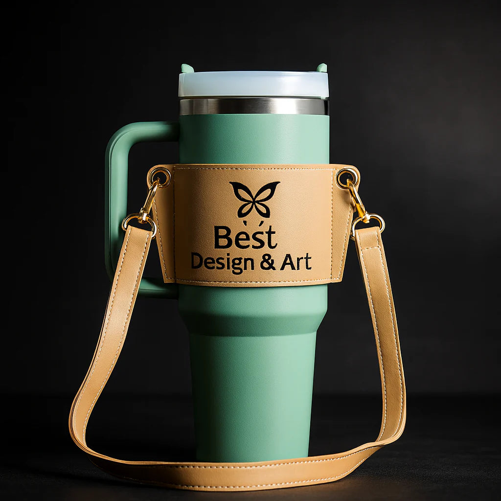 Personalized Leather Tumbler Carrier — 40 oz