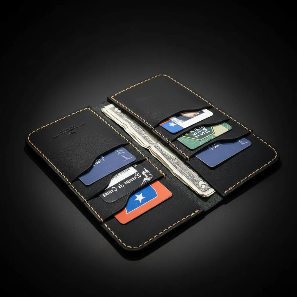 Handmade Full-Grain Leather Long Wallet – Personalized