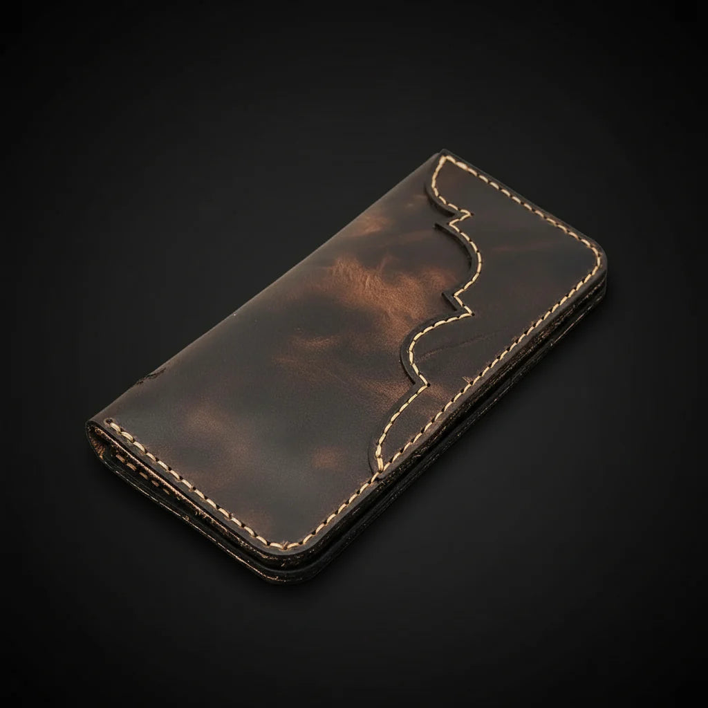 Handmade Full-Grain Leather Long Wallet – Personalized