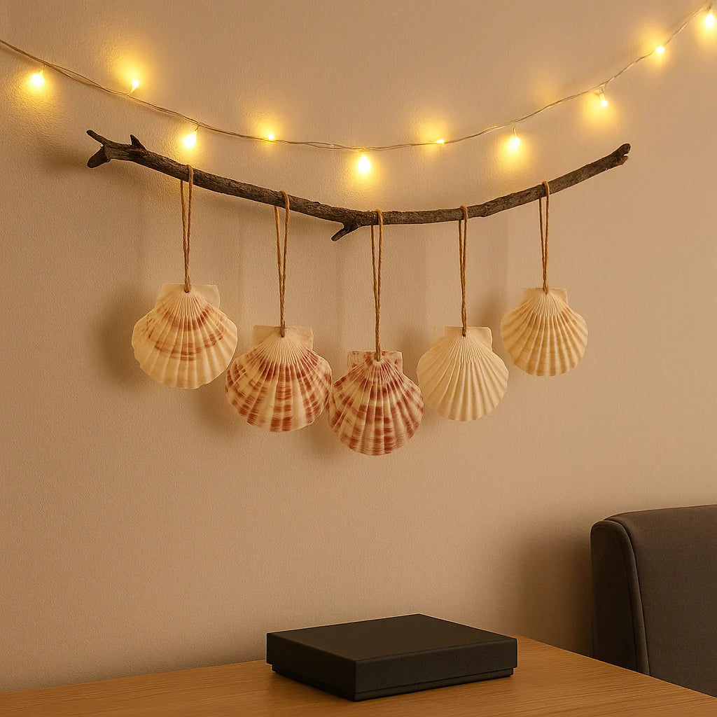 30-Piece Natural Sea Shell Wall Hanging